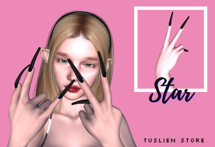 Black Coffin Nails Star