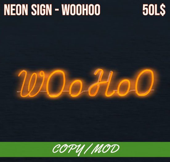 [Bits & Bytes] - Neon Sign - WooHoo