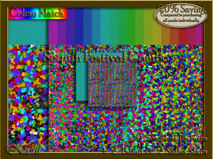 Sequin Texture Unity Second Life Marketplace - Sequin Festival COMBO Seamless Texture Bundle