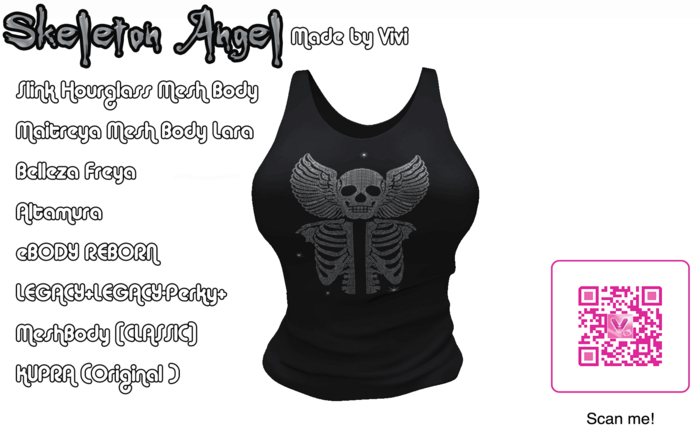 Tank top Skeleton Angel Rhinestones -Vivi