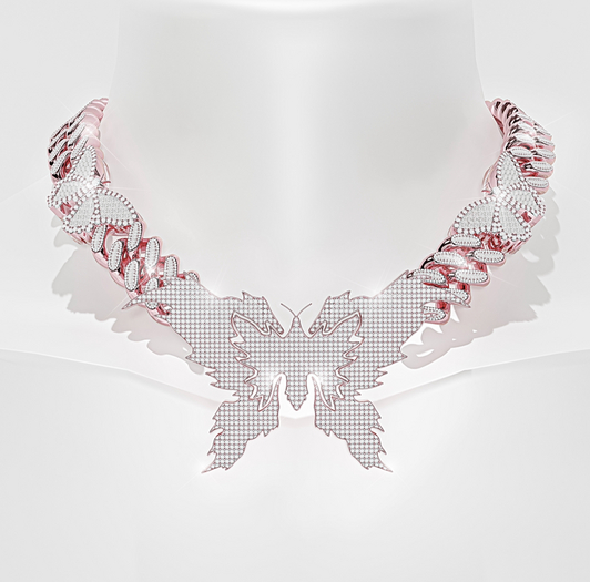 COCAINE. PHEONIX BUTTERFLY CHAIN (ROSEGOLD)