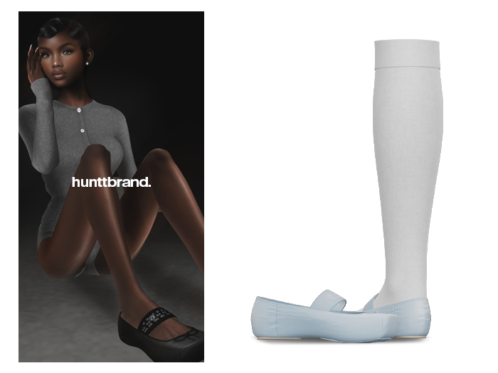 [HUNTT] - Georgette Ballet Slipper - Sky