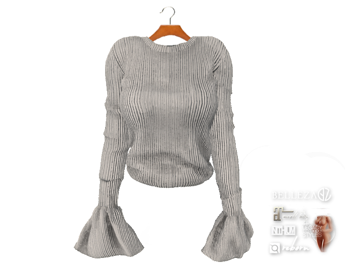 {amiable}Mesh Flared Sleeve Knit Top02
