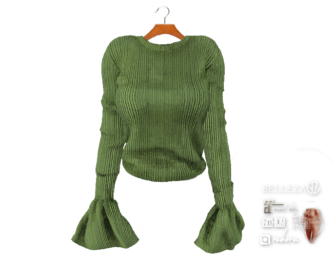 {amiable}Mesh Flared Sleeve Knit Top07