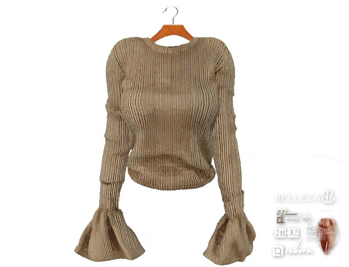 {amiable}Mesh Flared Sleeve Knit Top08