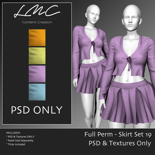 LMC PSD - Skirt Set 19 - PSD & Textures ONLY !!!