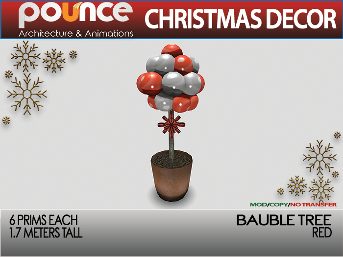 POUNCE - Bauble Tree Red