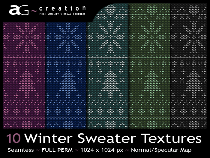 ~AG~ Creation ~ Winter Sweater Textures Full Perm