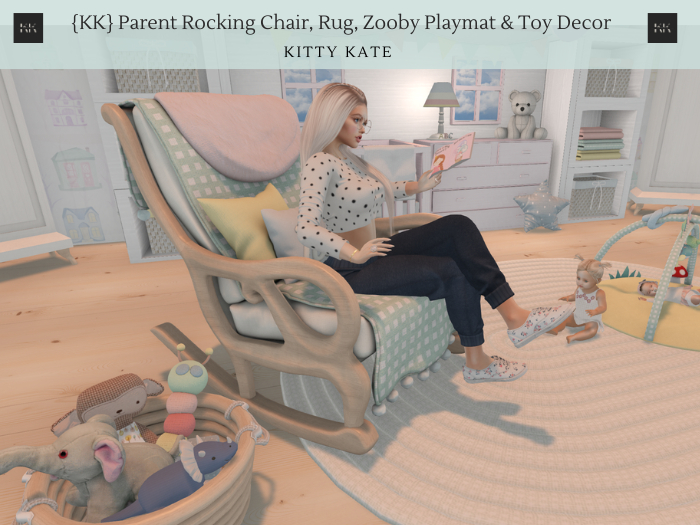 {KK}Zooby Parent Rocking Chair with Rug, Toys & Baby Playmat 
