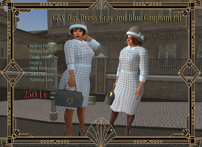 C&V Day Dress Blue and Gray Gingham