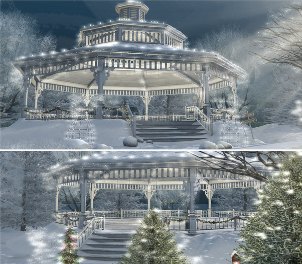 1.Sese - Gazebo Winter Ice Rink - Ice Rink RARE
