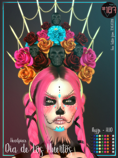 #187# Dia de Los Muertos Headpiece