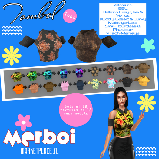 MerBoi  Tombol Top - Set of 18 for Slink-Physique