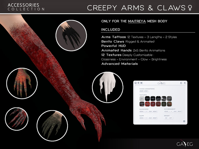 [GA.EG] Creepy Arms & Claws [Maitreya] DEMO