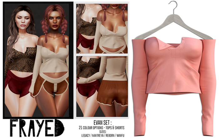 Frayed - Evan Top - Coral