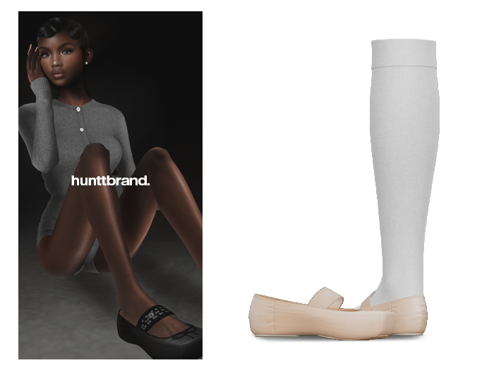 [HUNTT] - Georgette Ballet Slipper - Cream