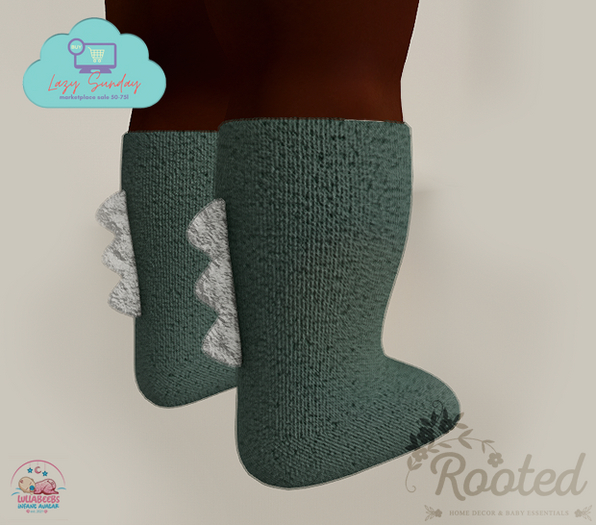 Rooted - Dino Socks - Sage