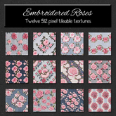 *Wallflowers* Embroidered Roses on Chambray & Denim