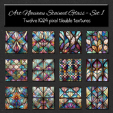*Wallflowers* Art Nouveau Stained Glass - Set 1
