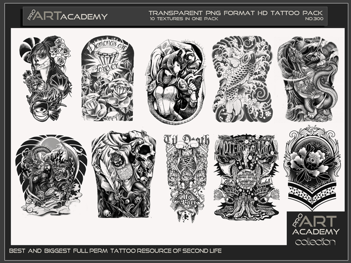 Second Life Marketplace - @PAA - Tattoo Texture Pack 300