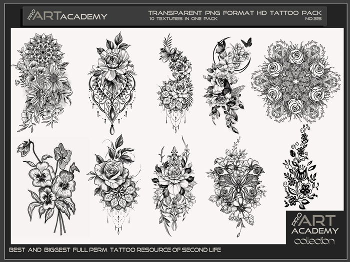 Second Life Marketplace - @PAA - Tattoo Texture Pack 315