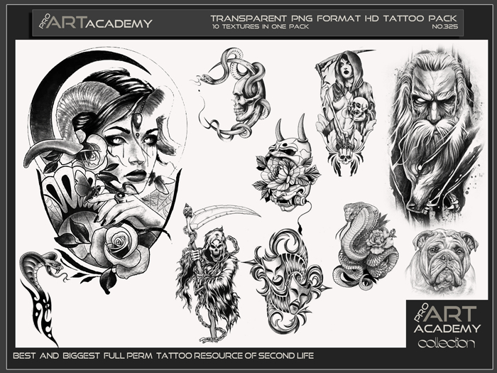 Second Life Marketplace - @PAA - Tattoo Texture Pack 325