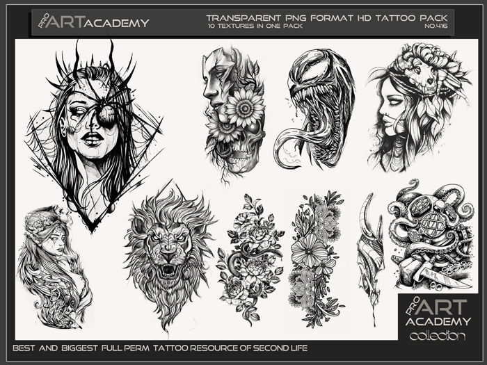 Tato Texture Second Life Marketplace - @PAA - Tattoo Texture Pack 416