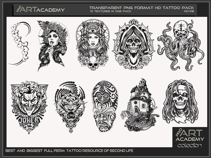 Second Life Marketplace - @PAA - Tattoo Texture Pack 418