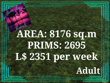 ALISON ESTATE RENTALS - LAND FOR RENT - 8176SQ.M 2695PRIMS L$2351/WEEK!!