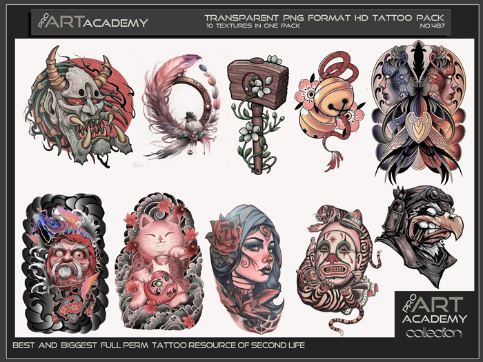 Tattoo Texture Map Second Life Marketplace - @PAA - Tattoo Texture Pack 487