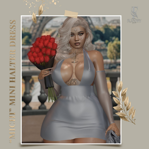 ::FAUXBERRY:: "MICHI" Mini Halter Dress - NEUTRALS PACK