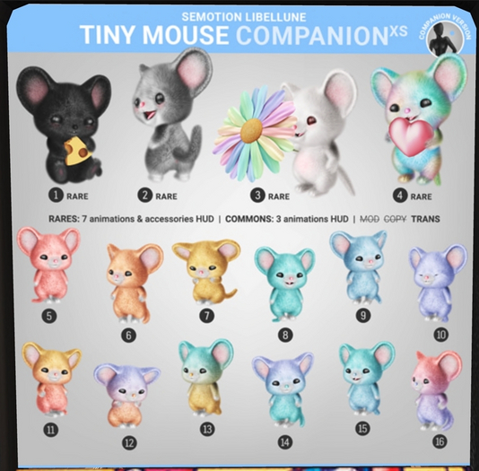 2. SEmotion Libellune Tiny Mouse XS Companion RARE