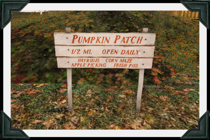 floorplan. wood road sign / pumpkin patch [box]