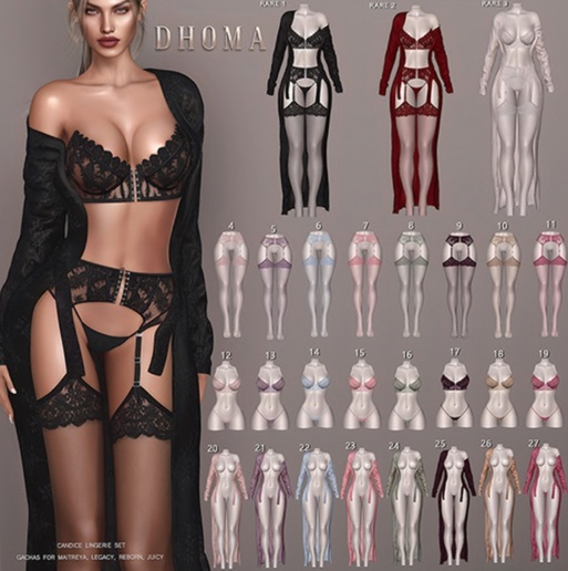 2. Dhoma - Candice Lingerie Set Red M. Lara RARE