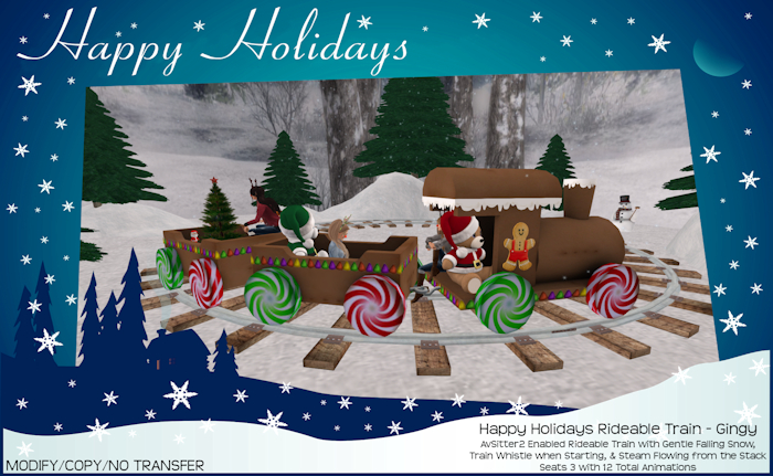 Happy Holidays Rideable Train - Gingy