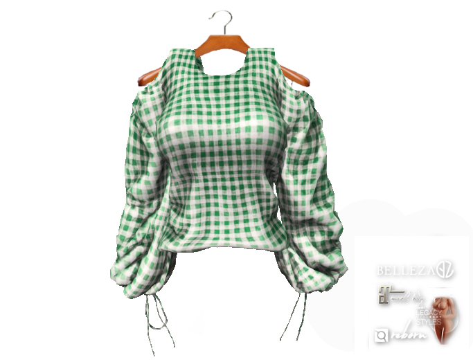 {amiable}Mesh Open Back Puff Sleeve Blouse03