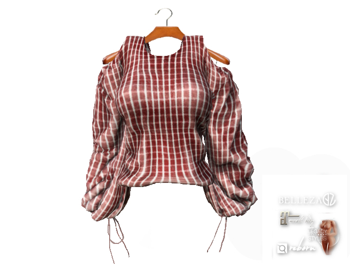 {amiable}Mesh Open Back Puff Sleeve Blouse05