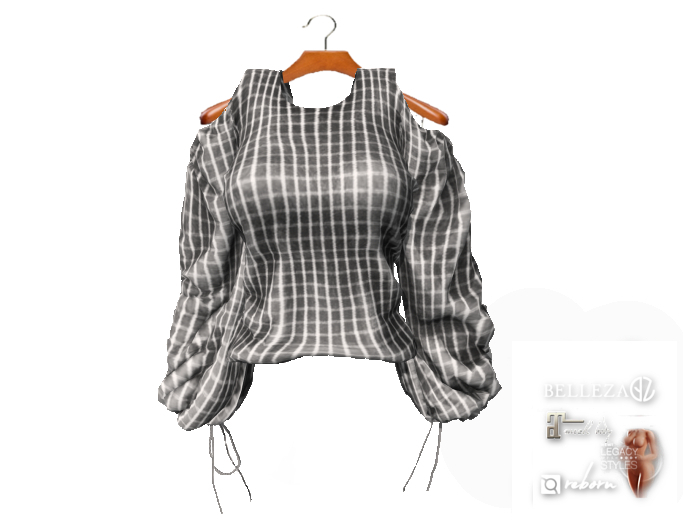 {amiable}Mesh Open Back Puff Sleeve Blouse06