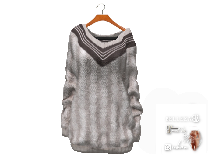 {amiable}Mesh Oversized Cable knit Loose Top01