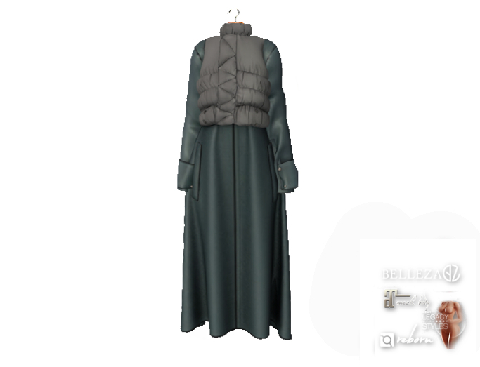 {amiable}Mesh Down Jacket Dress03