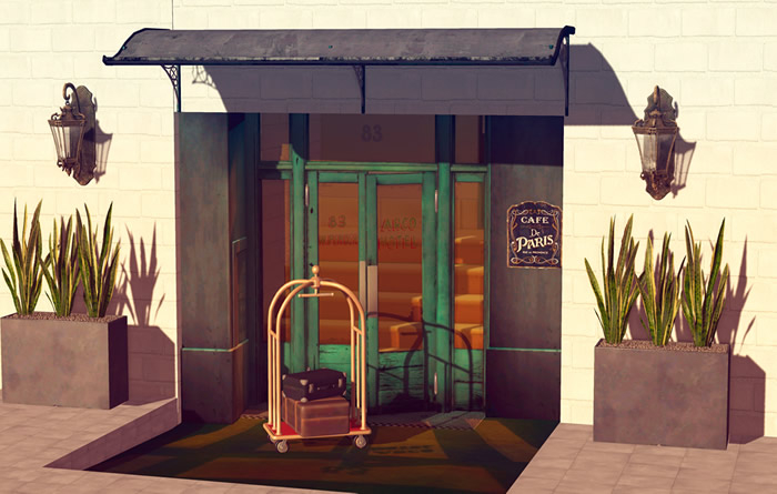 LOP Hotel Facade Backdrop