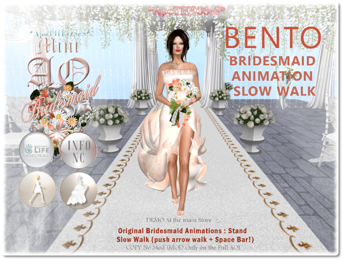 Mini AO Wedding Bridesmaid (Stand & Slow Walk Animation)