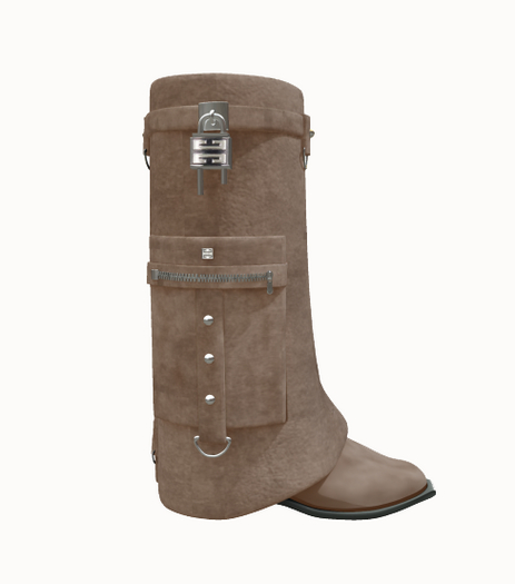 Hollyhood Greek Key Sharp Boots - SILVER SUEDE