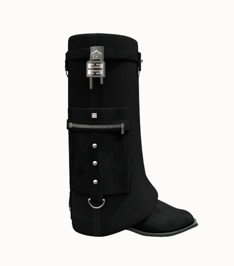 Hollyhood Greek Key Sharp Boots - SILVER SMOOTH