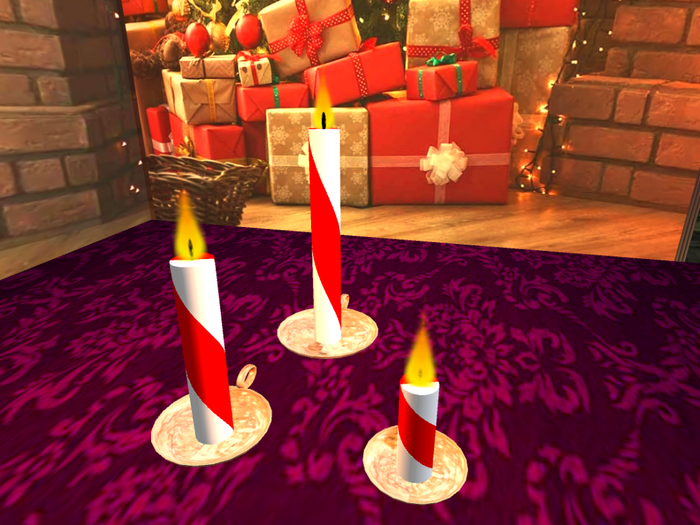 Festive candle/vela in two colors x3 -White/Red-