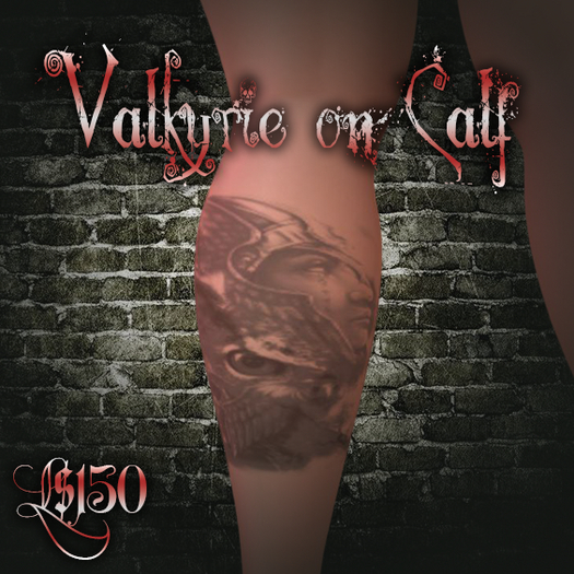 {SD} Valkyrie calf tattoo