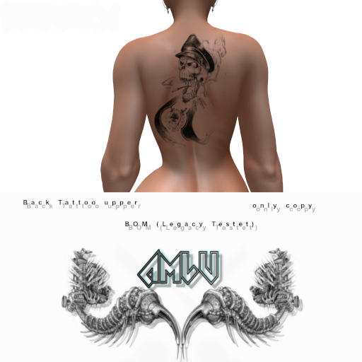 Back Tattoo Deathhead2F 100 % by Amlu