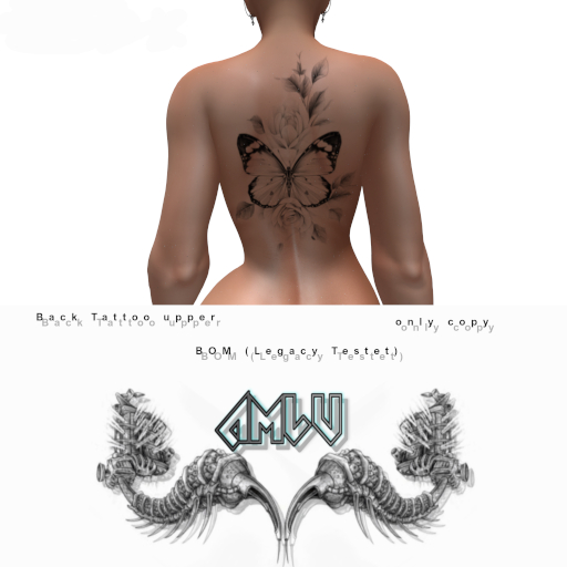 Back Tattoo Butterfly2F 100 % by Amlu