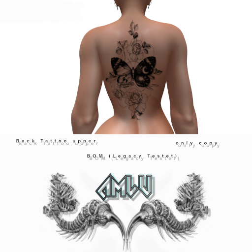Back Tattoo Butterfly1F 100 % by Amlu