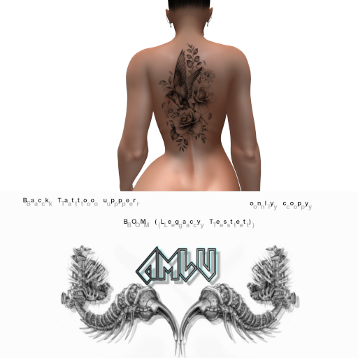 Back Tattoo Birds2F 100 % by Amlu